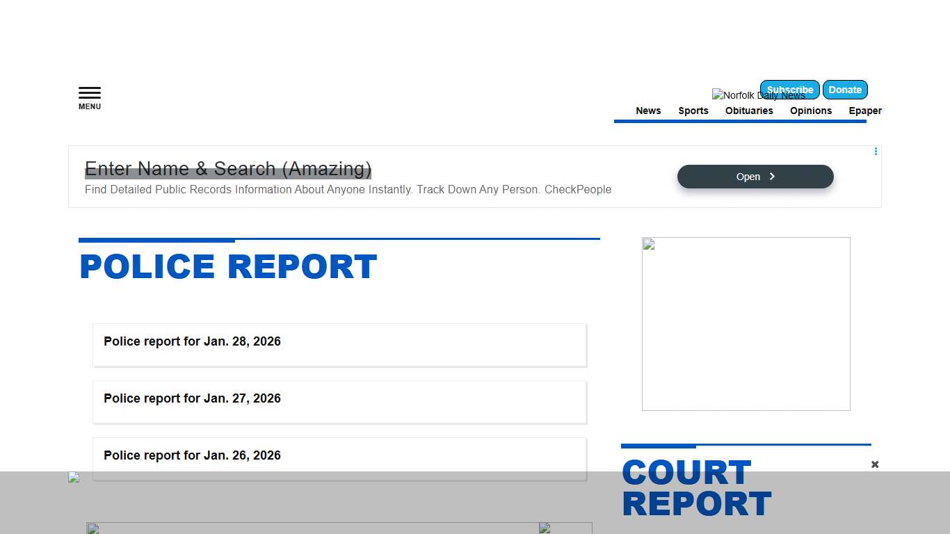 Police Report norfolkdailynews.com